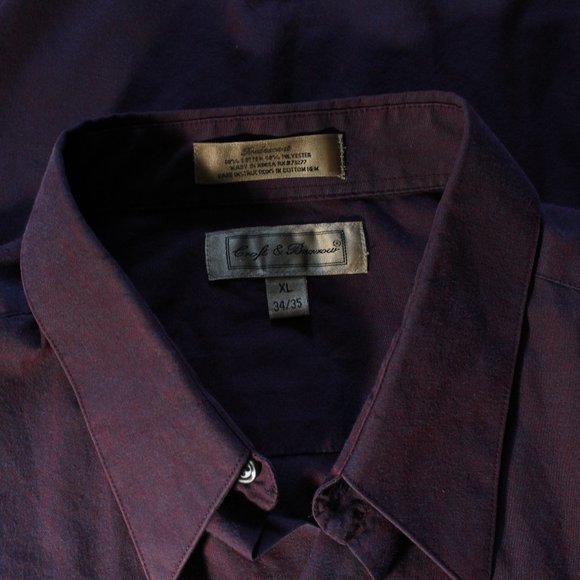 Deep Burgundy / Purple Button Down - Picture 2 of 6